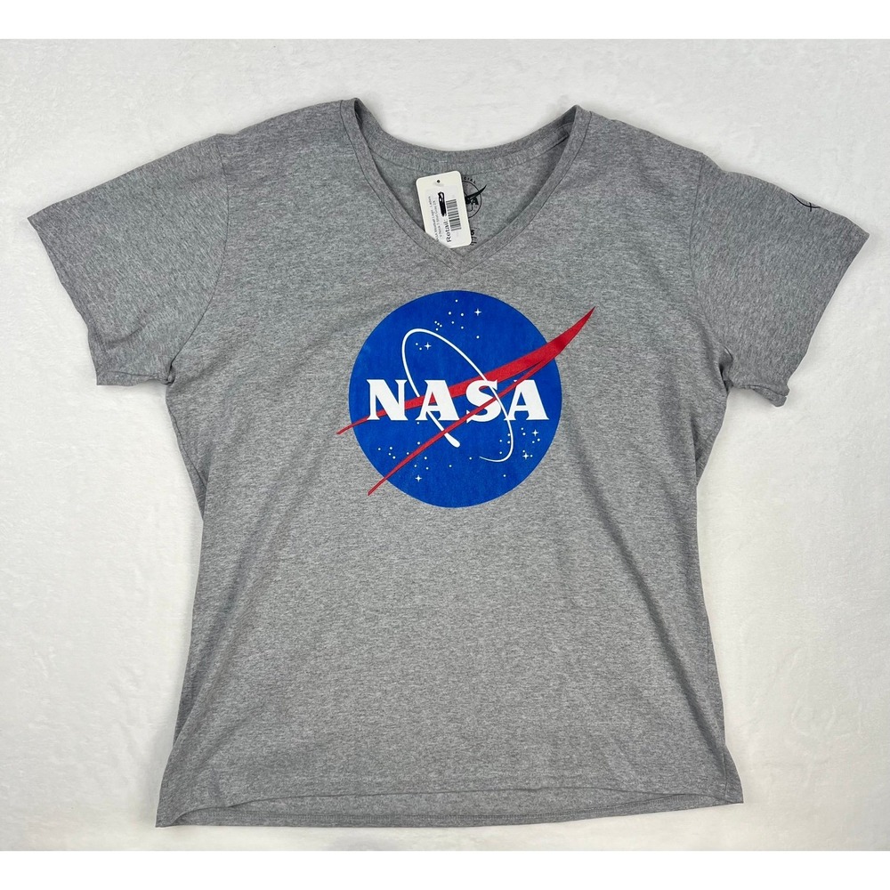NASA Meatball Logo‎ Gray and Black Mens Space T-Shirts Tee 2XL